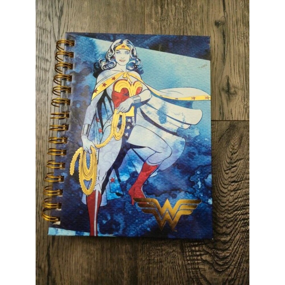 Wonder Woman Spiral Notebook Journal DC Comics Gold Coil Lined Pages